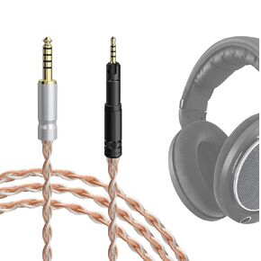 كابل صوت GEEKRIA Apollo مطلي بالفضة 4.4 مم إلى 2.5 مم متوافق مع سماعات Sennheiser HD 620S، HD 599، HD 598، HD 560S، HD 400PRO، HD 579، HD 569، سلك بديل (4.9 قدم / 1.5 متر)
