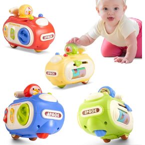 VoMii Montessori Toddler Toys for 1 Year Old, Sensory Press and Go Toy Car for Toddlers 1-3, Travel Activities Busy Cube Toys for Learning Fine Motor Skills, Baby Gifts for Activity Cube
