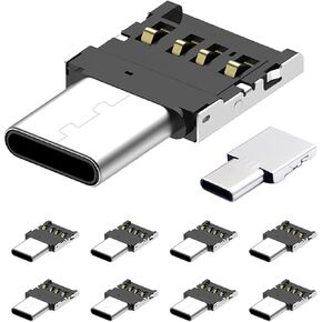 USB C to USB Adapter, 10 Pack Miniest USB C to A Male to Female Adapter, Hidden and Slim Converter Adapter for USB Cable.