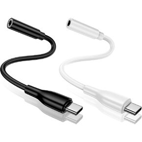 AILKIN USB C to 3.5mm Audio Jack Adapter, 2Pack Aux Cord to iPhone 15 Pro Max Dongle Headphone Jack Adapter with Microphone, Apple Adapter Headphone Jack for Samsung Galaxy S24 S23, Google Pixel 8 7