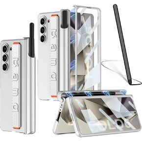 حافظة هاتف Samsung Galaxy Z Fold 6 متوافقة مع NINKI مع قلم S (أسود) وحماية المفصلات، حافظة Galaxy Z Fold 6 5G مع حزام يد، حافظة حماية للشاشة لهاتف Galaxy Fold 6 مع حامل قلم S فضي in Kuwait