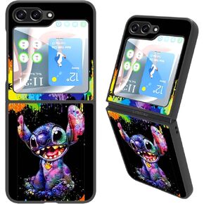 متوافق مع حافظة Samsung Galaxy Z Flip 6 (2024)، تصميم كرتوني لطيف ملون ومضاد للخدش ووسادة بأربع زوايا مقاومة للصدمات، غطاء ناعم من مادة TPU ممتص للصدمات وظهر صلب قابل للطي