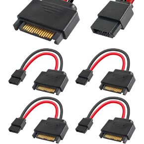 4Pcs SATA 15-Pin Male to SATA 6-Pin Female Slimline Power Adapter Cable for Slimline SATA Hard Drives, 12inch (30cm) in Kuwait