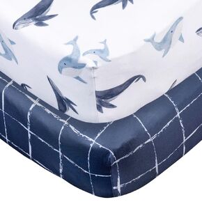 Gerber Baby Unisex 2-Pack Knit Crib Sheet, Coastal Calm, One Size