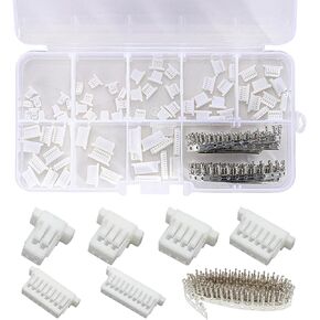495Pcs JST SH 1.0mm Connector Kit,2/3/4/5/6/7/8/9/10 Pin Housing Connectors,1.0mm Pitch JST Adapter,SH 1.0mm Plug Terminal for Racing Cars、Drones