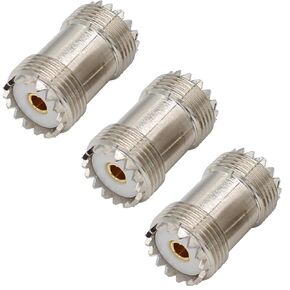 PL259 Barrel Connector 3-Pack SO239/UHF Female to Female Coax Barrel Adapter PL259 Coupler Plug for CB Ham Radio Antenna, SWR Meter Cable Extention