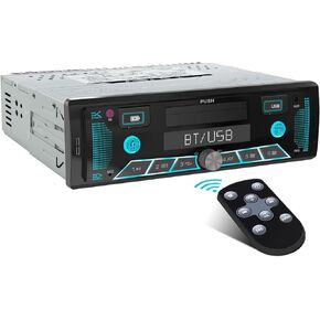 Single Din Car Radio Receiver: Bluetooth Car Stereo with Cell Phone Cradles - Push to Talk Assistant AM FM Aux-in USB Fast Charge 300W Amp Outputs APP Control