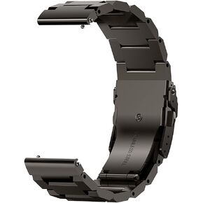 AMAZTIM Compatible Black Metal Strap, Silicone Replacement Wristbands Sport Strap with Metal Buckle Compatible T2 Smart watch(Black)