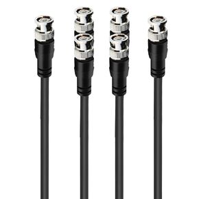 5-Pack 5ft BNC Male to BNC Male Jumper 75-Ohm Cable Extension Connector for CCTV DVR to TV System