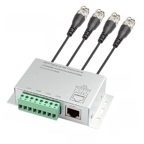 4-CH Passive Video Balun HD Transceiver with BNC Connector Cable,BNC to Cat5/5E/6 RJ45(T568B) UTP Cable Converter for 720P/1080P HD-CVI/TVI/AHD CCTV Camera