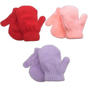 grinderPUNCH 3 Pack Infant Baby Boys Mittens Warm Knitted for Winter