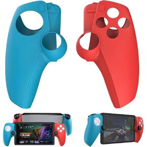 HEATFUN Silicone Grip for Playstation Portal Remote Player, Playstation Portal Remote Player Protective Silicone Case - Blue and Red