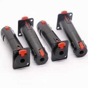 BestParts 4 Pack 1/4 TRS to TRS Female Locking Jacks Black Solderless Plug Adapter -Audio 1/4" Jacks TRS to TRS D Panel Mounting Jack Locking