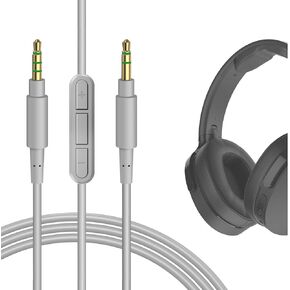 Geekria Audio Cable with Mic Compatible with Skullcandy Hesh Evo, Hesh 3 Headphones Cable, 1/8" (3.5mm) to 3.5mm Replacement Stereo Cord with Inline Microphone and Volume Control (5.5 ft/1.7 m)