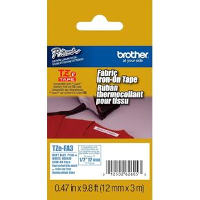 2/Pack Genuine Brother 1/2" (12mm) Navy Blue on White Iron on Fabric TZe P-Touch Tape for Brother PT-D400, PTD400 Label Maker