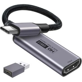 بطاقة التقاط الفيديو، 4K HDMI إلى USB C 3.0 بطاقة التقاط، 1080P HD 60 إطارًا في الثانية لايف وتسجيل صوت الفيديو للألعاب والبث والتعليم ومؤتمرات الفيديو in Kuwait
