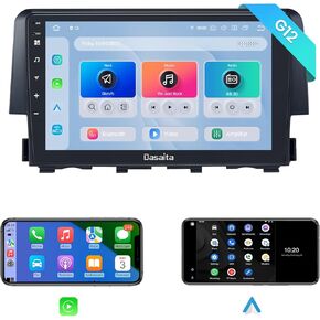 Dasaita G12 Car Stereo for Honda Civic 2015-2022 with Wireless Carplay & Android Auto, 4G LTE, 9" Touch Screen Head Unit, GPS Radio, Bluetooth + WiFi, 4G RAM 64G ROM, Android 12