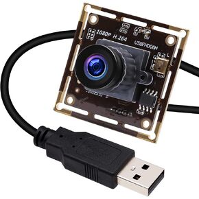 ELP USB Camera Low light 2MP 1080P Sony IMX323 Sensor USB Camera Module with Microphone,2.1mm Wide Angle Lens Embedded Webcam Board,0.01Lux H.264 High Speed Industrial USB Computer Camera for Laptop
