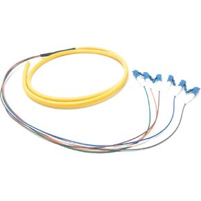 Ultra Spec Cables 6 Strand Singlemode 9/125 LC-UPC Fiber Pigtail, 1 Meter for Splice