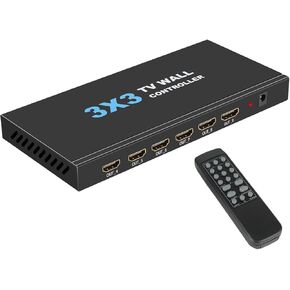 وحدة تحكم جدار التلفزيون HDMI 3x3 Splicer UltraHD 4K 3840 x 2160P 30HZ، تدعم جهازين فرعيين، جهاز عرض فيديو عالي الوضوح، تلفزيون LCD، إلخ