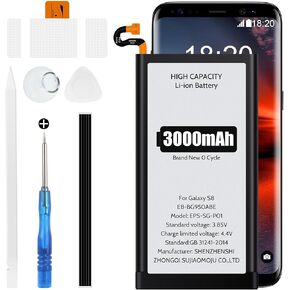 Battery for Galaxy S8, 3000mAh Battery for Samsung Galaxy SM-G950U,S8 SM-G950U1,S8 SM-G950W,S8 SM-G950FD EB-BG950ABE/EB-BG950ABA