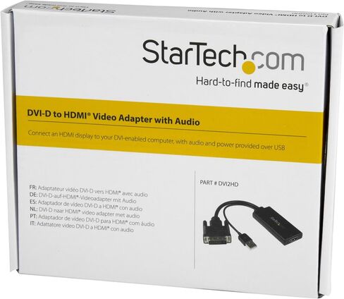 StarTech.com كابل محول DVI-D إلى VGA Active - 1080p - DVI إلى VGA Converter Box (DVI2VGAE)، أسود in Saudi Arabia