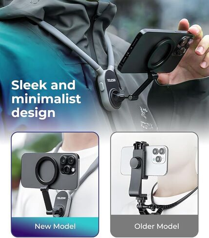 حامل مغناطيسي للرقبة للهواتف، حامل هاتف خلوي معلق على الرقبة POV/Vlog Selfie Selfie قلادة بدون استخدام اليدين حزام الهاتف تسجيل فيديو لهاتف iPhone 15 14 13 12 وهواتف Android لمنشئي المحتوى in Kuwait