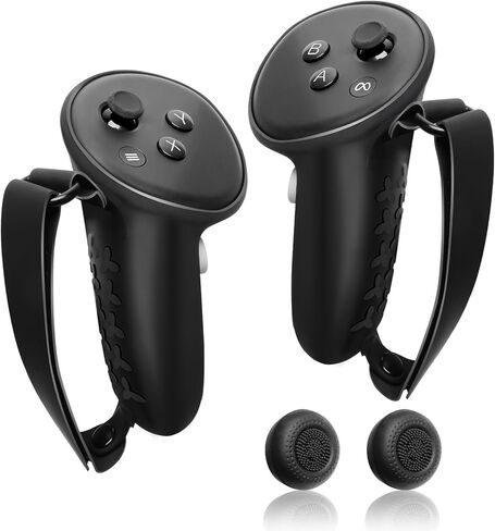 غطاء مقابض وحدة التحكم لملحقات Oculus Meta/Quest 3، حزام قبضة وحدة التحكم الصغيرة لأجهزة التحكم الواقع الافتراضي، واقي أغطية السيليكون مع أشرطة مفصل قابلة للتعديل in Kuwait