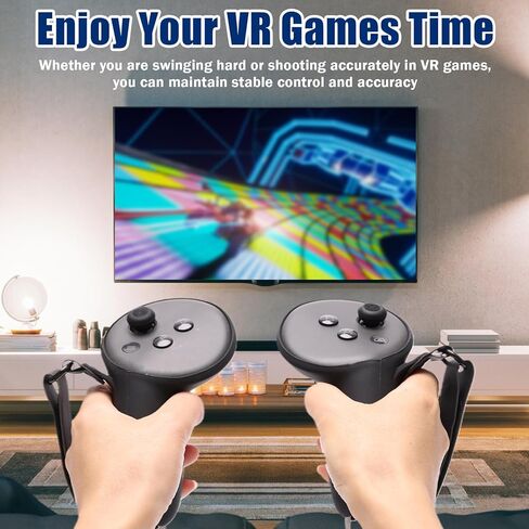 غطاء مقابض وحدة التحكم لملحقات Oculus Meta/Quest 3، حزام قبضة وحدة التحكم الصغيرة لأجهزة التحكم الواقع الافتراضي، واقي أغطية السيليكون مع أشرطة مفصل قابلة للتعديل in Kuwait