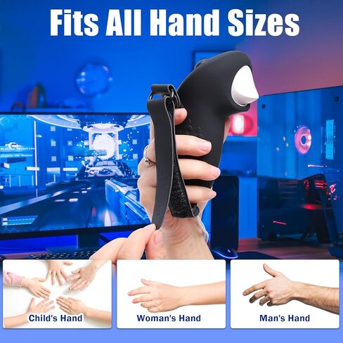 غطاء مقابض وحدة التحكم لملحقات Oculus Meta/Quest 3، حزام قبضة وحدة التحكم الصغيرة لأجهزة التحكم الواقع الافتراضي، واقي أغطية السيليكون مع أشرطة مفصل قابلة للتعديل in Kuwait