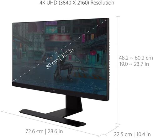 شاشة ألعاب فيوسونيك XG320U مقاس 32 بوصة بدقة 4K UHD 1 مللي ثانية و150 هرتز مع تقنية FreeSync Premium Pro وHDR 600 وHDMI ومنفذ DisplayPort وUSB وبيئة عمل متقدمة in Kuwait