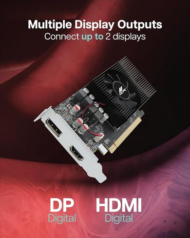 بطاقة رسومات VisionTek RX 550 LP 4GB GDDR5 ذات فتحة واحدة، DisplayPort/HDMI، ذاكرة عالية السرعة، دعم 4K، طاقة منخفضة، مروحة نشطة، تصميم مضغوط in Kuwait