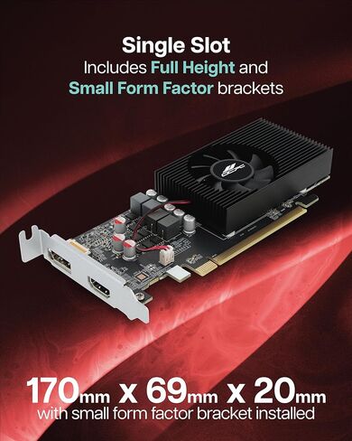 بطاقة رسومات VisionTek RX 550 LP 4GB GDDR5 ذات فتحة واحدة، DisplayPort/HDMI، ذاكرة عالية السرعة، دعم 4K، طاقة منخفضة، مروحة نشطة، تصميم مضغوط in Kuwait