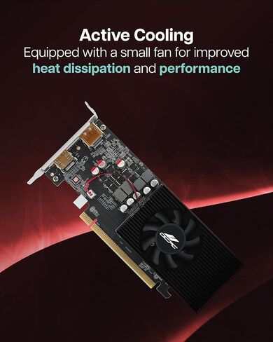 بطاقة رسومات VisionTek RX 550 LP 4GB GDDR5 ذات فتحة واحدة، DisplayPort/HDMI، ذاكرة عالية السرعة، دعم 4K، طاقة منخفضة، مروحة نشطة، تصميم مضغوط in Kuwait