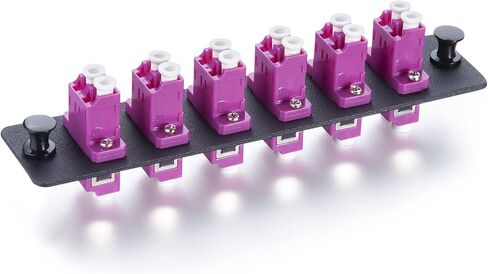 OM4 Multimode Fiber Patch Panel, 12 Fiber LC to LC Patch Panel with 6 x LC/LC UPC Duplex Fiber Optic Adapters, LGX Compatible, 129 x 29mm, Ceramic Sleeve in Saudi Arabia