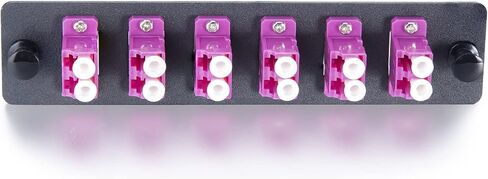 OM4 Multimode Fiber Patch Panel, 12 Fiber LC to LC Patch Panel with 6 x LC/LC UPC Duplex Fiber Optic Adapters, LGX Compatible, 129 x 29mm, Ceramic Sleeve in Saudi Arabia