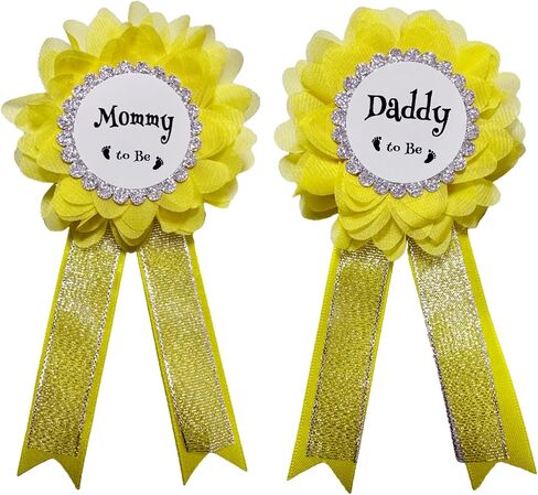Daddy to be & Mommy to be Corsage Pins Kit, Baby Shower Photo Props New Dad Mom Gifts Rosette Button for Gender Reveals Party Celebration in Saudi Arabia