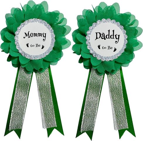 Daddy to be & Mommy to be Corsage Pins Kit, Baby Shower Photo Props New Dad Mom Gifts Rosette Button for Gender Reveals Party Celebration in Saudi Arabia
