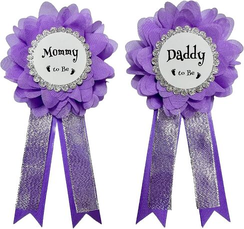 Daddy to be & Mommy to be Corsage Pins Kit, Baby Shower Photo Props New Dad Mom Gifts Rosette Button for Gender Reveals Party Celebration in Saudi Arabia