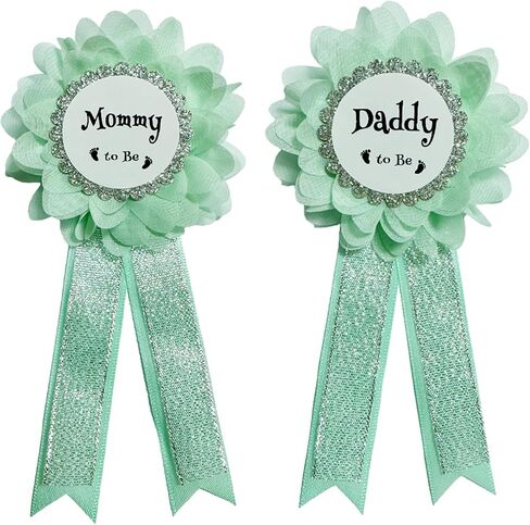 Daddy to be & Mommy to be Corsage Pins Kit, Baby Shower Photo Props New Dad Mom Gifts Rosette Button for Gender Reveals Party Celebration in Saudi Arabia