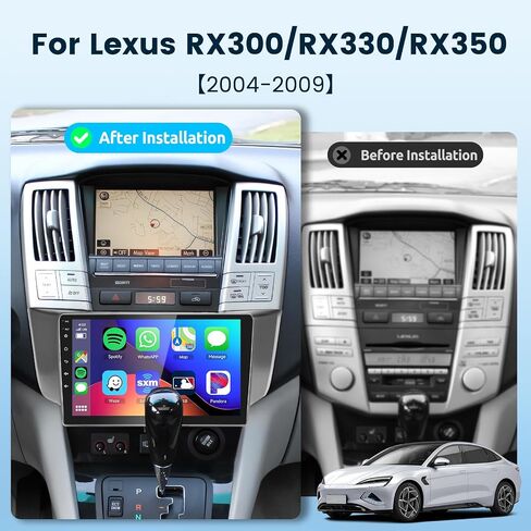 2G+64G for Lexus RX300/RX330/RX350 2004-2009 Android Car Stereo with Wireless Carplay Android Auto, 9 inch Touch Screen Bluetooth Car Radio with GPS Navi WiFi HiFi Audio SWC USB+HD Backup Camera in Saudi Arabia