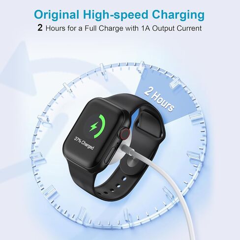 شاحن ساعة سريع 3FT، HOOTEK USB C ساعة مغناطيسية محمولة كابل شحن لاسلكي سلك وسادة شاحن لاسلكي بديل لسلسلة iWatch Ultra 2/9/8/7/6/SE2/SE/5/4/3/2/1 in Kuwait