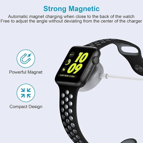 شاحن ساعة سريع 3FT، HOOTEK USB C ساعة مغناطيسية محمولة كابل شحن لاسلكي سلك وسادة شاحن لاسلكي بديل لسلسلة iWatch Ultra 2/9/8/7/6/SE2/SE/5/4/3/2/1 in Kuwait