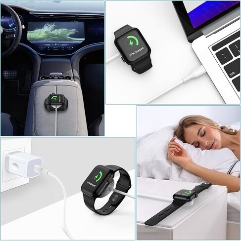 شاحن ساعة سريع 3FT، HOOTEK USB C ساعة مغناطيسية محمولة كابل شحن لاسلكي سلك وسادة شاحن لاسلكي بديل لسلسلة iWatch Ultra 2/9/8/7/6/SE2/SE/5/4/3/2/1 in Kuwait