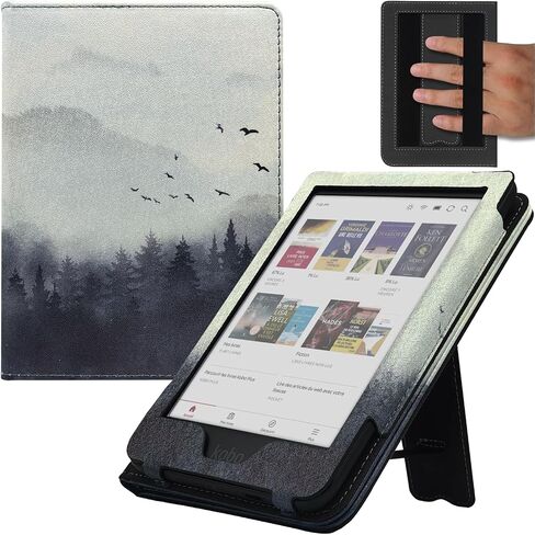 Stand Case for 6'' Kobo Clara Colour/Clara BW/Clara 2E Cover (Model N367 / N365 / N506) with Auto Sleep&Wake/Double Hand Strap/Magnetic Closure (Flower Clusters) in Saudi Arabia