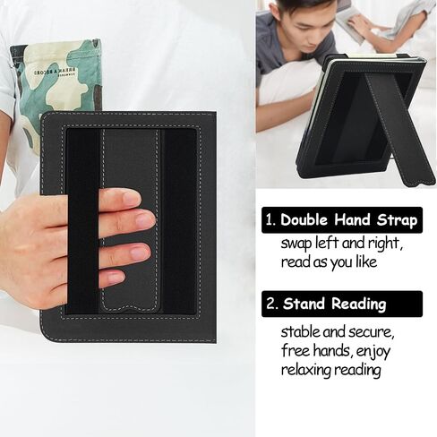 Stand Case for 6'' Kobo Clara Colour/Clara BW/Clara 2E Cover (Model N367 / N365 / N506) with Auto Sleep&Wake/Double Hand Strap/Magnetic Closure (Flower Clusters) in Saudi Arabia