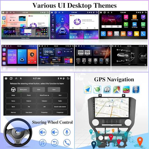 [8 Core 4G+64G] Android Car Radio for Ford Mustang 2015-2020 (Adapts to 3 Buttons Only) - 9 inch Touch Screen Car Play Stereo, DSP 32 EQ Audio/IPS Screen/Carplay/Android Auto/SWC/BT 5.0/WiFi in Saudi Arabia