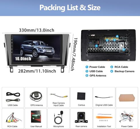 راديو ستيريو للسيارة 2G+64G لسيارة Nissan Rogue 2014 2015 2016 2017 2018 مع CarPlay اللاسلكي Android Auto 10.1 بوصة شاشة تعمل باللمس Android وراديو السيارة بلوتوث مع نظام ملاحة GPS HiFi WiFi FM RDS كاميرا احتياطية in Saudi Arabia