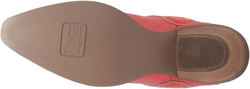 Dingo Womens Beetle Juice Floral Embroidered Snip Toe Casual Boots Mid Calf Mid Heel 2-3" - Red in Saudi Arabia