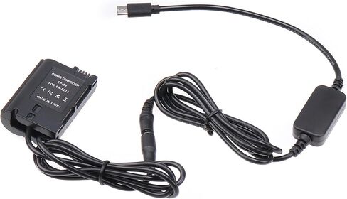 USB-C Type-C to Full Decoded EN-EL15 Dummy Battery Power Adapter Spring Cable for Nikon D500 D600 D610 D750 D780 D800 D810 D850 Z5 Z6 Z7 Z6II Z7II V1 D7000 D7100 D7200 D7500 Camera in Saudi Arabia
